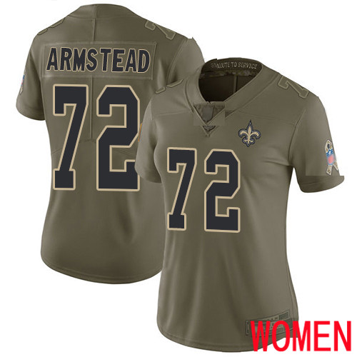New Orleans Saints Limited Olive Women Terron Armstead Jersey NFL Football 72 2017 Salute to Service Jersey